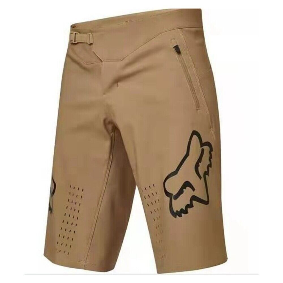 (S=30, Khaki) New Fox Racing Shorts Men's MTB DH Mountain Bike Demo Shorts Autumn