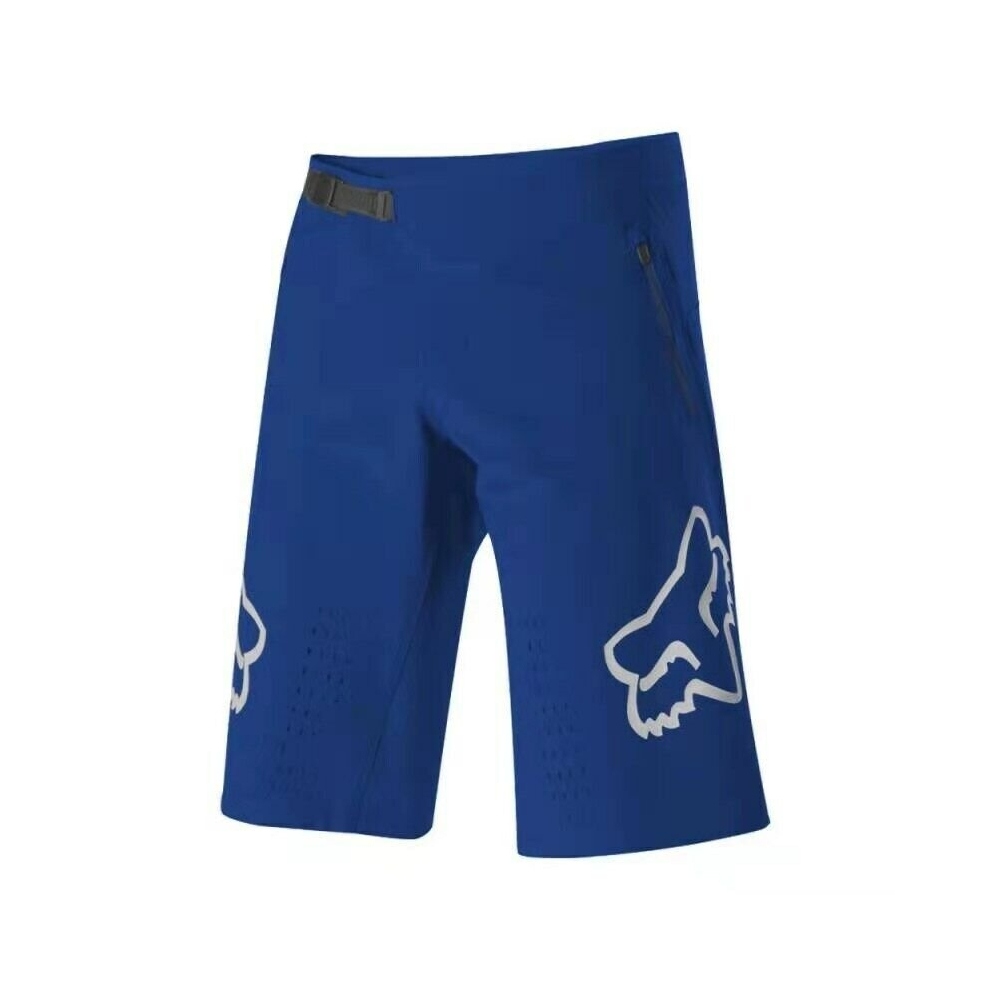 (XL=36, Blue) New Fox Racing Shorts Men's MTB DH Mountain Bike Demo Shorts Autumn