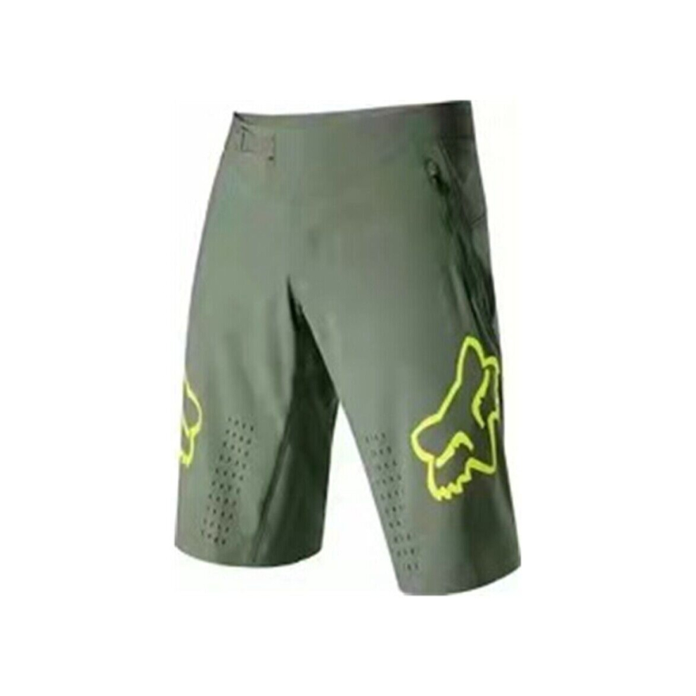 (L=34, Green) New Fox Racing Shorts Men's MTB DH Mountain Bike Demo Shorts Autumn