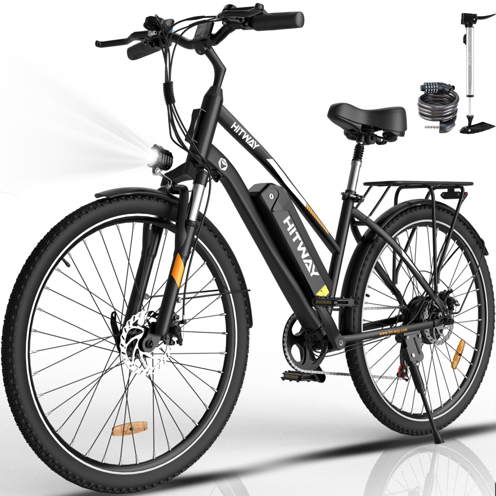 (Black) HITWAY Electric Bike for Adults, 28" Commute E bike with 36V 12Ah Removable Battery-image-OPC-PCXNFC6-NEW
