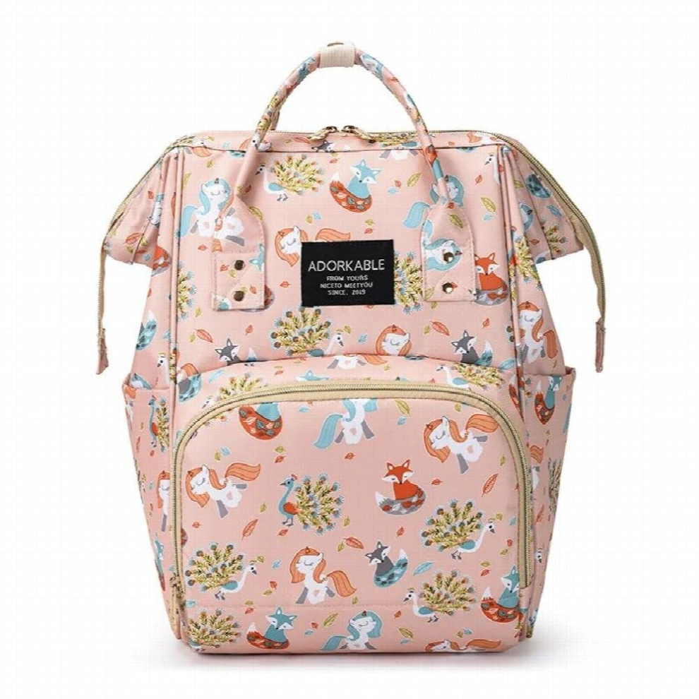 cartoon printing multifunctional mommy bag anti-theft portable backpack hot-selling maternal and baby bag mommy backpack