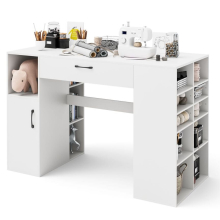 Sewing Table Artwork Sewing Workstation With 14 Open Compartments