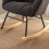 (Dary Gray) Modern Teddy Fabric Upholstered Rocking Chair 5