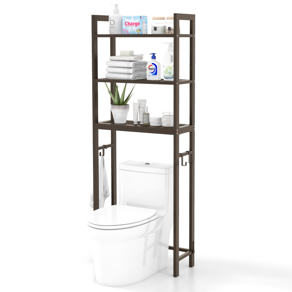 3-Tier Over-The-Toilet Storage Shelf Space Saving Metal Bathroom Organizer