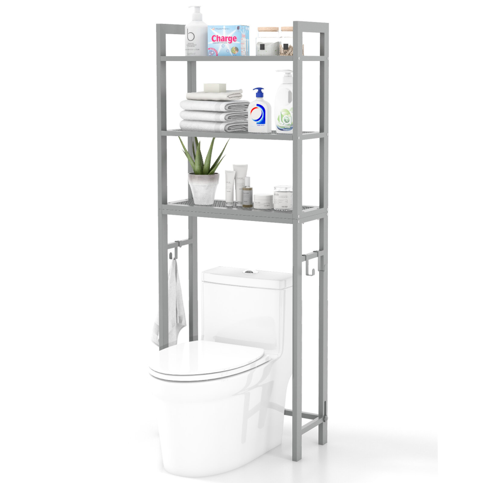 3-Tier Over-The-Toilet Storage Shelf Space Saving Metal Bathroom Organizer