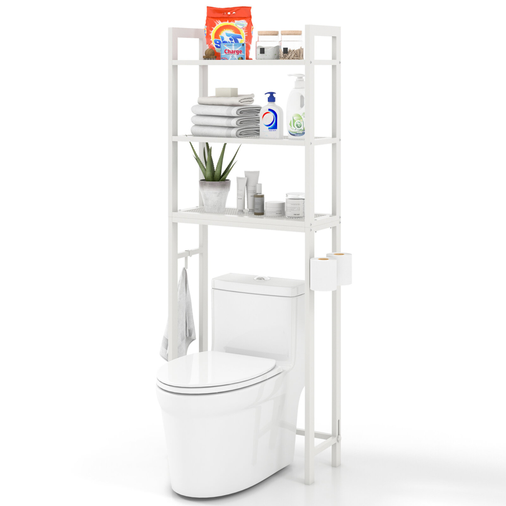 3-Tier Over-The-Toilet Storage Shelf Space Saving Metal Bathroom Organizer