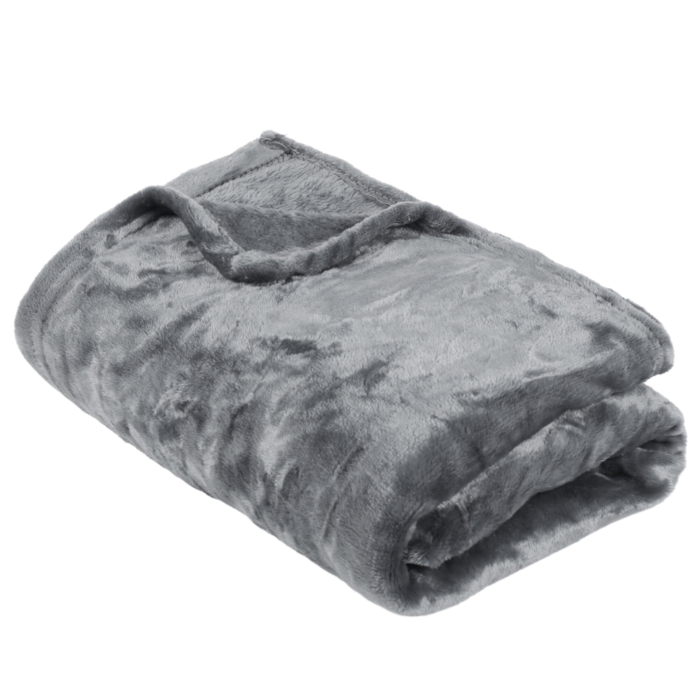 ( Silver Grey) Flannel Fleece Blanket Sofa Throw Warm Comfortable