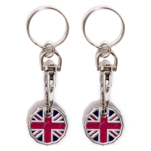 2 x COIN TOKEN KEYRING £1 POUND SHOPPING TROLLEY LOCKER SHOPPING TROLLEY KEYRING