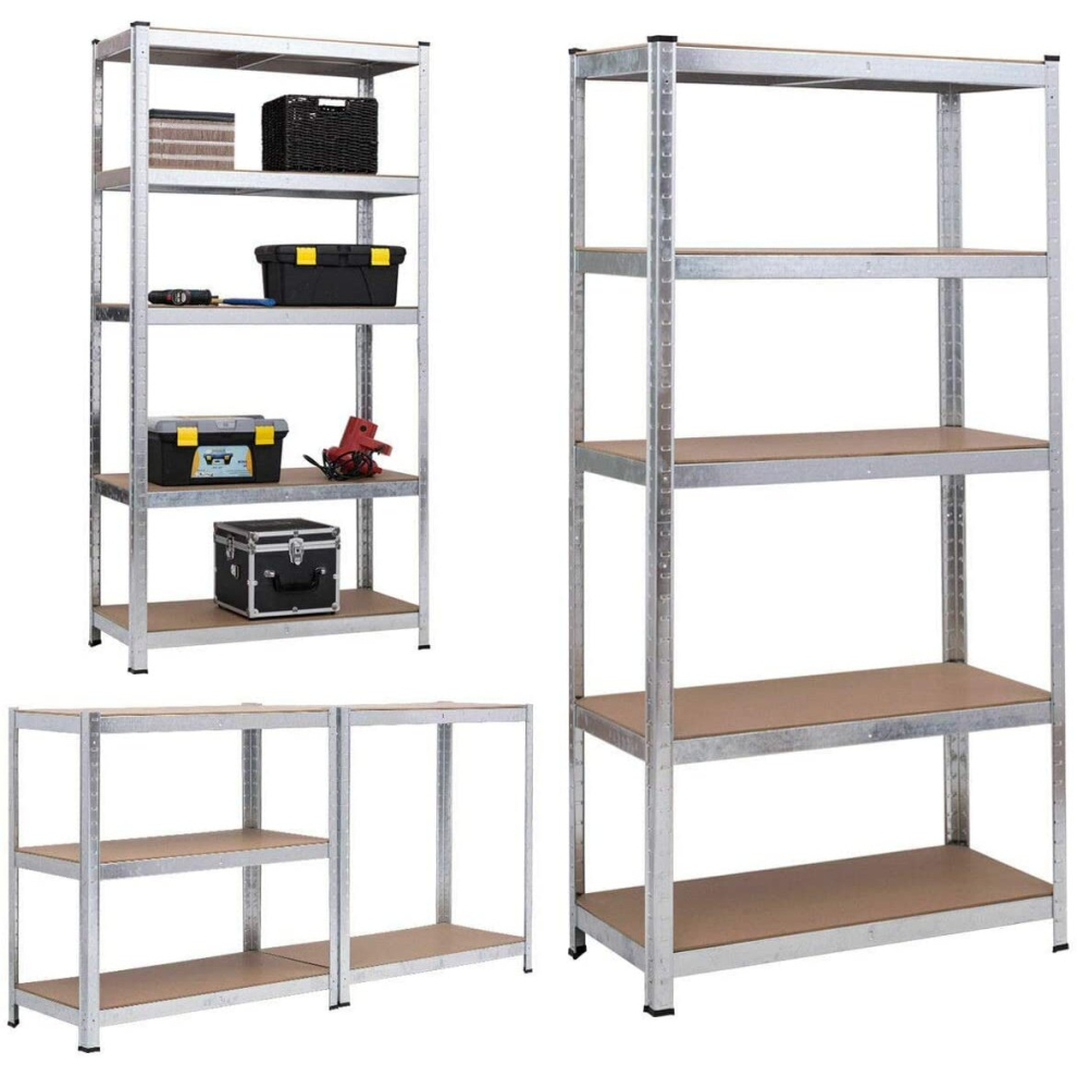 (H180 x W90 x D40 cm, Red) 5 Tier Heavy Duty Boltless Metal Shelving Unit Industrial Shelves Storage,875 Kgs Capacity for Garage Warehouse