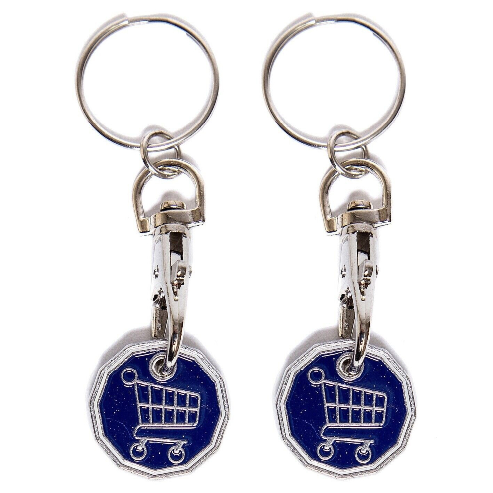 2 x COIN TOKEN KEYRING Â£1 POUND SHOPPING TROLLEY LOCKER SHOPPING TROLLEY KEYRING