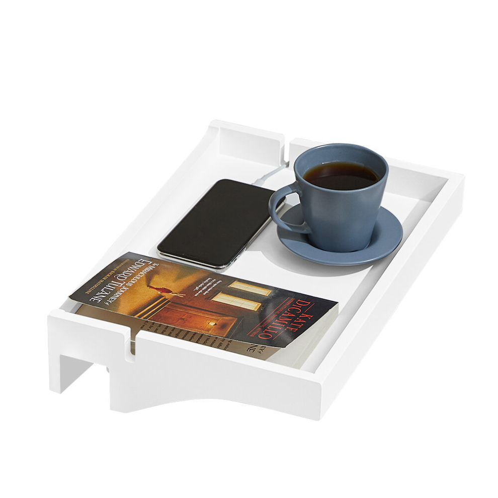 SoBuy NKD01-W,Bedside Shelf Clip-on Hanging Shelf SideTable Tray,White