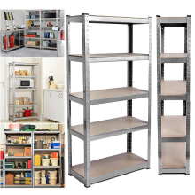 (150x70x30cm,Galvanized ) 5 Tier Super Strong Heavy Duty Metal Shelving Racking Unit 175kg Capacity Per Shelf For Garage Workshop Warehouse Shed Storage