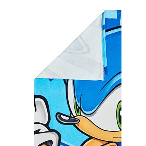 Sonic The Hedgehog Sonic the Hedgehog Beach Towel & Pull String Bag - Foldable Microfiber Towel with Attached Pocket (149 x 73 cm) 1
