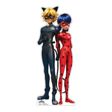 Star Cutouts SC4224 Ladybug and Cat Noir Star Mini Cardboard Cut Out, Small