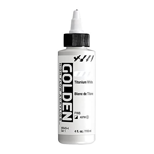 High Flow Acrylics GOLDEN, Titanium White, 4 fl. oz. Μπουκάλι, Επαγγελματική Ακρυλική Πέτα