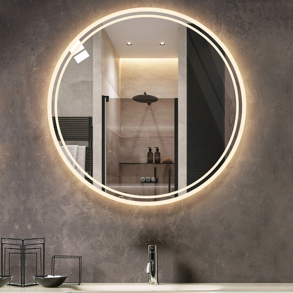 800 x 800mm Led Lighted Bathroom Wall Mirror with Dimming Anti-fog