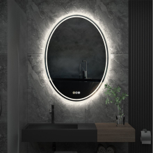 500x700mm Oval LED Bathroom Mirror with Demister Pad – 24W, IP44, 12V, 3-Color Temp (3500-6500K), Touch Dimmer