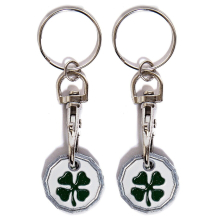 2 x COIN TOKEN KEYRING £1 POUND SHOPPING TROLLEY LOCKER SHOPPING TROLLEY KEYRING