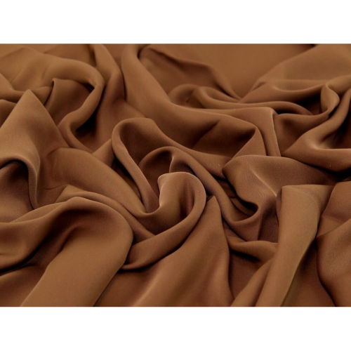 (Mocha) Minerva Nida Polyester Crepe - per metre