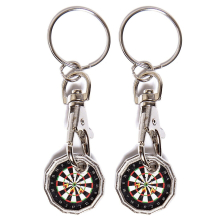 2 x COIN TOKEN KEYRING £1 POUND SHOPPING TROLLEY LOCKER SHOPPING TROLLEY KEYRING