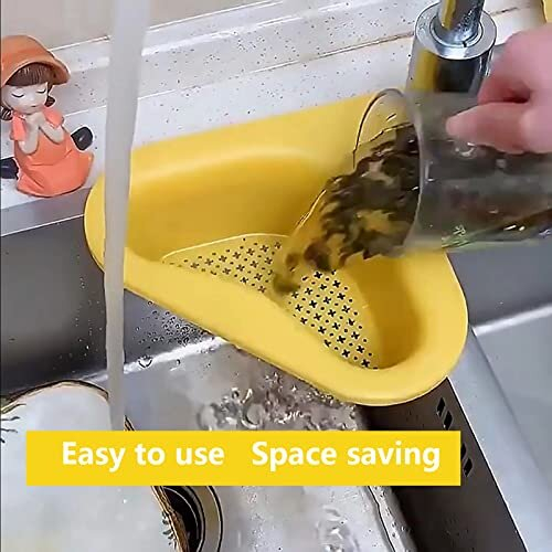 WANGCL 4Pcs Swan Sink Filter Basket Triangular Sink Drain Rack Wash