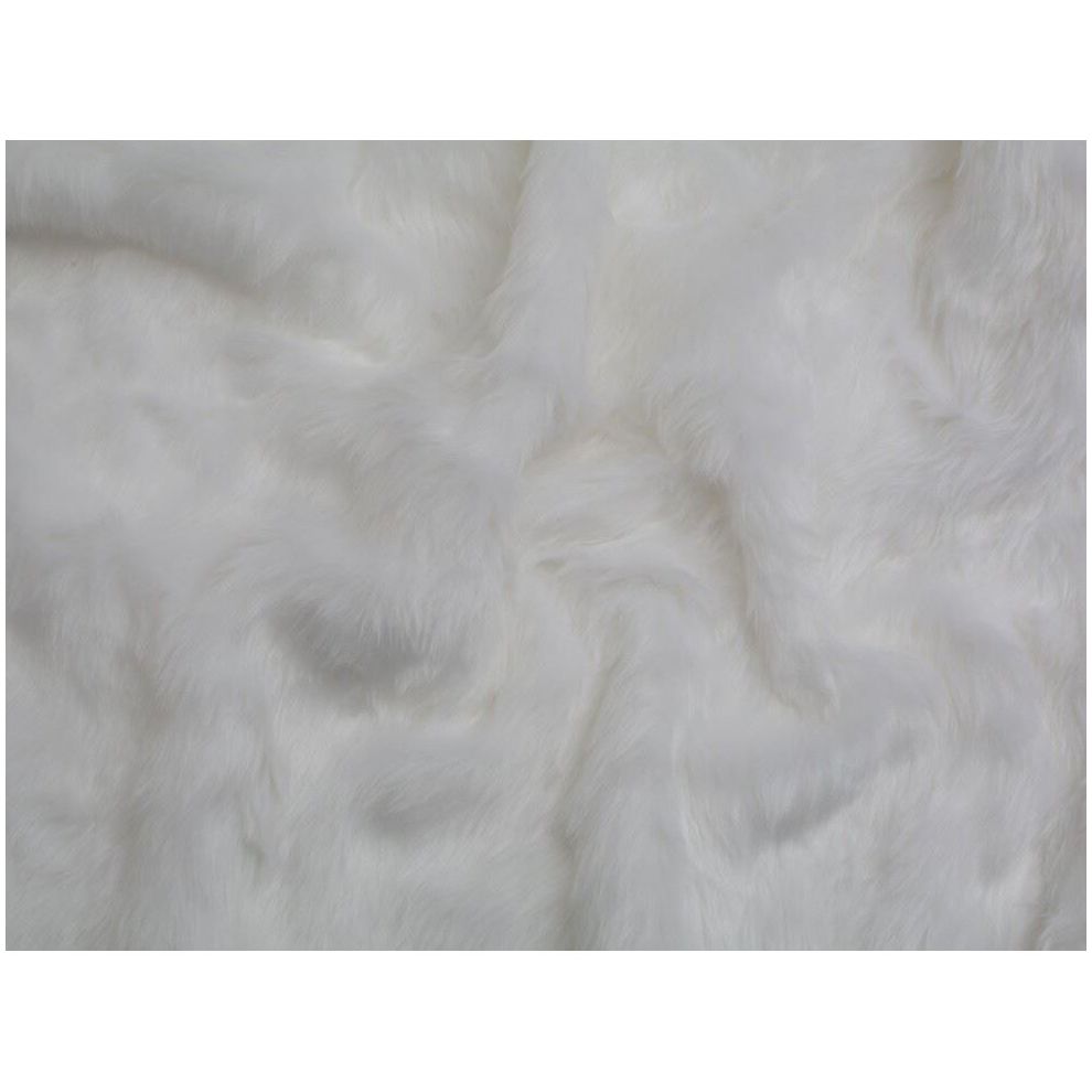 (White) Minerva Short Pile Faux Fur Fabric - per metre