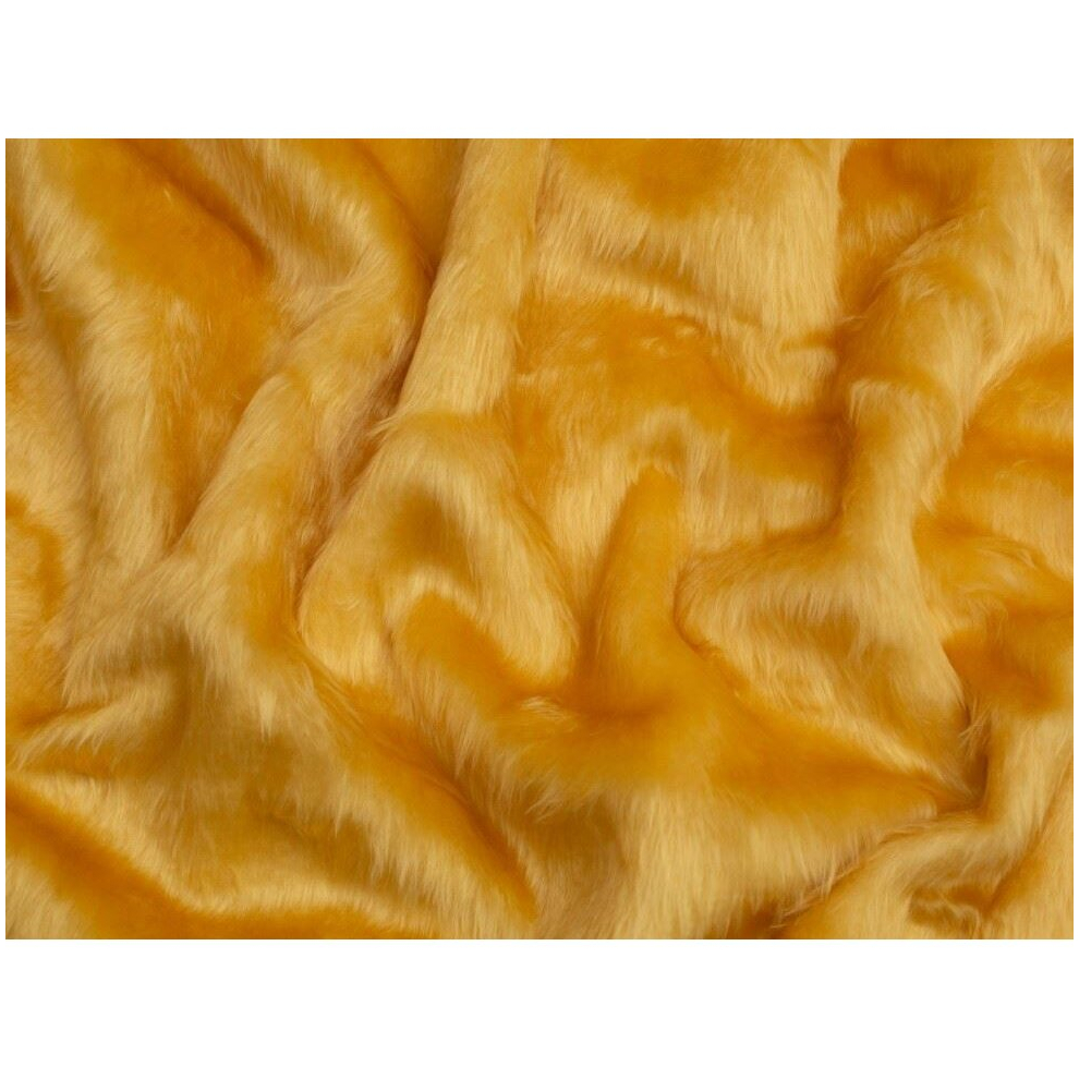 (Light Gold) Minerva Short Pile Faux Fur Fabric - per metre