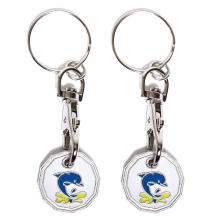 2 x COIN TOKEN KEYRING £1 POUND SHOPPING TROLLEY LOCKER SHOPPING TROLLEY KEYRING