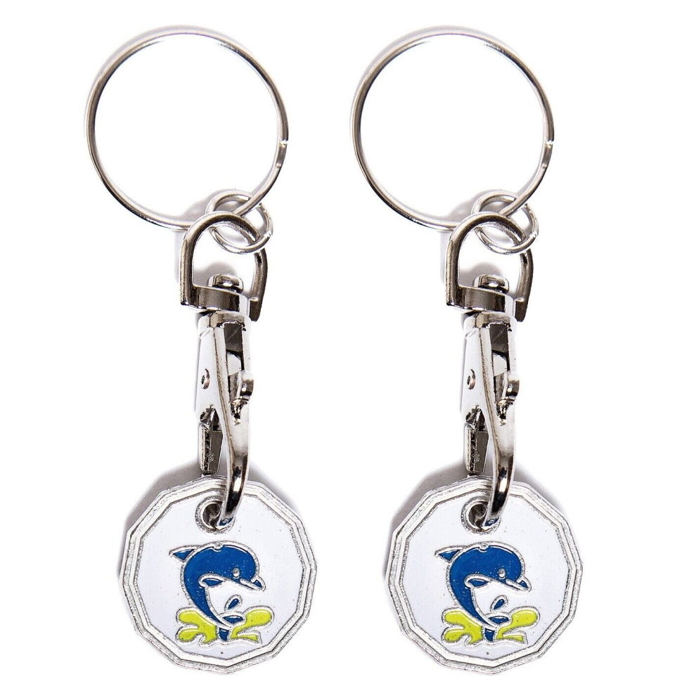 2 x COIN TOKEN KEYRING Â£1 POUND SHOPPING TROLLEY LOCKER SHOPPING TROLLEY KEYRING