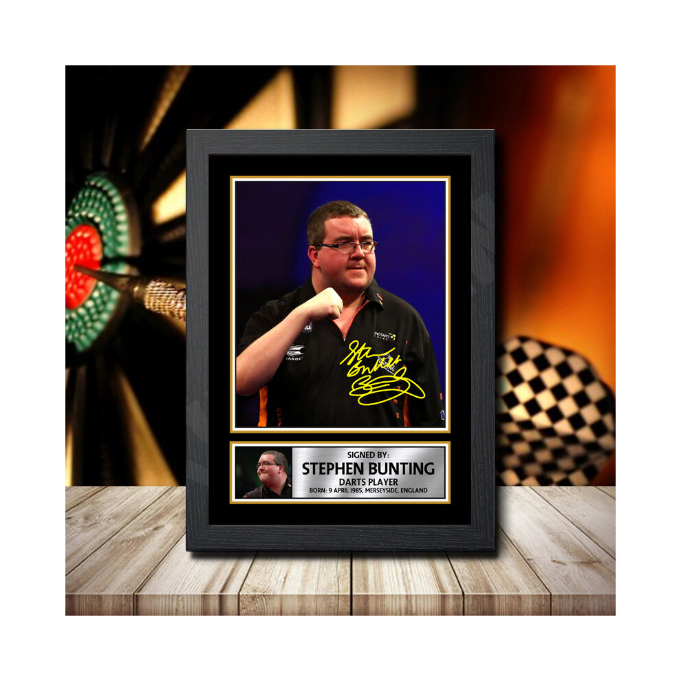 (A3 BLACK FRAMED) STEPHEN BUNTING 2 - DARTS PLAYER - Signed by Autographed Poster Print | Wall Art | Photo | Signature | GIFT