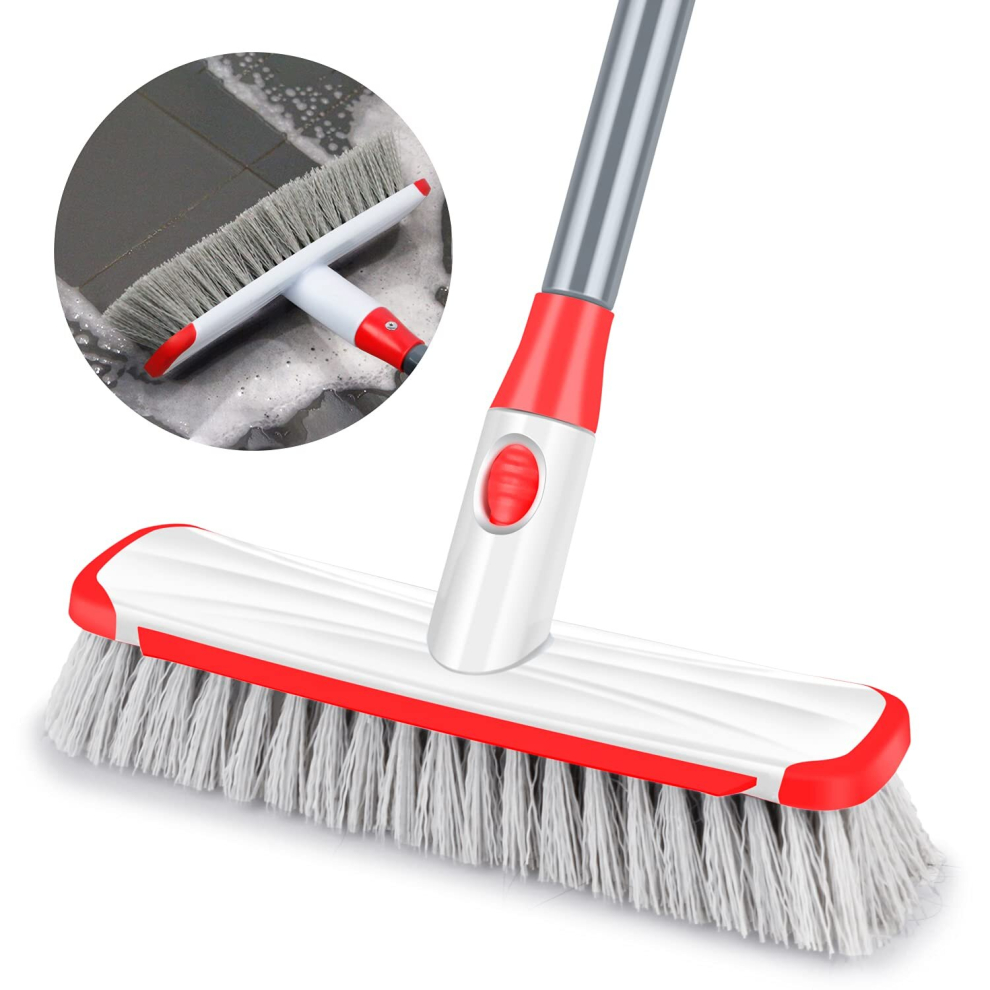 Scrub Brush Floor Brush with Long Handle, Deck Brush Floor Scrubber 2 in 1 Scrape Brush Stiff Bristle Shower Brush Scrubbing Brush cleaning Brush for-image-OPC-PCXRRHW-NEW