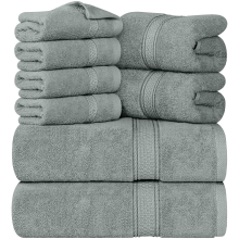 Serviettes d'utopie a 8 pieces Tenue de serviette premium 2 serviettes de bain 2 serviettes a main et 4 encarbations de lavage 600 GSM 100% d'ann