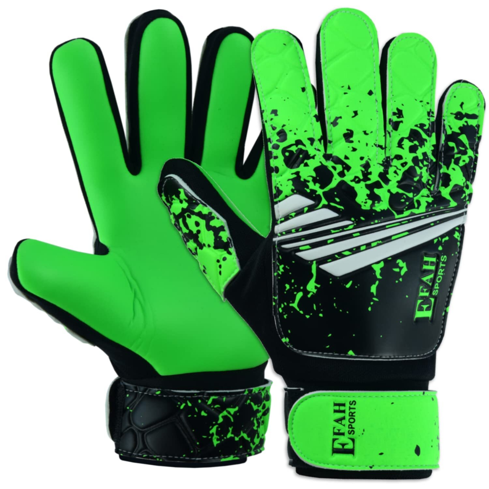 EFAH SPORTS Soccer goalkeeper gloves for Kids Boys children Youth Football goalie gloves with Super grip Protection Palms (Size 5 Suitable for 9 to 12