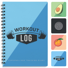 Workout-Planer fr tgliches Fitness-Tracking und Zielsetzung  A5-Format 6 x 8 Azure Blue  verbesserter, dickerer Einband  persnliches Trainingst