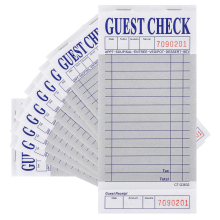 Gstcheck kuddar (10 Pack) Server Note Pads - 500 Totala gstkontroller - 1 del Gray Paper Gstcheck Kuddar med gstkvitto - Kontrollkuddar fr s