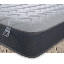 Starlight Beds - Double Mattress 75 Inch Deep Sprung Double Memory Foam Mattress with a Zig Zag Design cool Touch Top Panel and grey Border (4ft6 x 6f