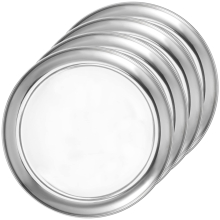 Joikit 4 Pack 12 tommer rustfrit st?lplade Runde metalmiddagsplader k?kkenudstyrsmiddagsretter, der serverer bakke store campingplader til BBQ sn