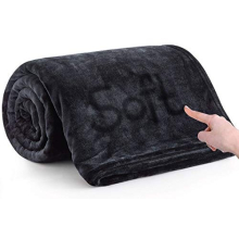 MOONLIgHT20015 Fleece Blanket Twin Size - Super Soft Fuzzy Black Throw Blanket for couch and Sofa - Lightweight Luxury 400 gSM Microfiber Fluffy Bed B