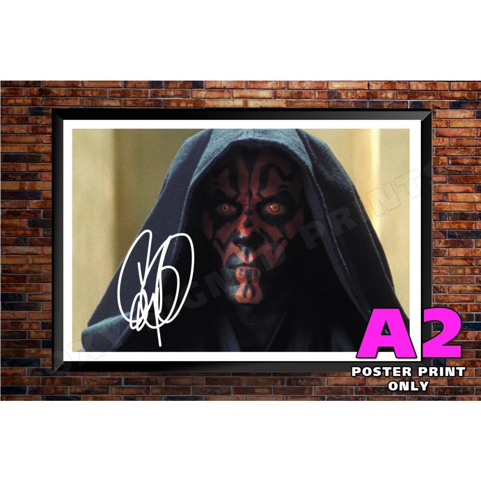 (A2) Ray Parkstar Wars Darth Maul - Signed Autograph A4 A3 A2 A1 Poster Photo Print Wall Art - (BLACK FRAMED OR POSTER)