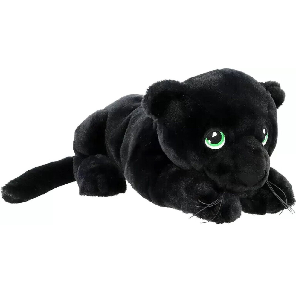 Keeleco Black Panther Soft Plush Toy Wild Animal Jungle Cat 25cm