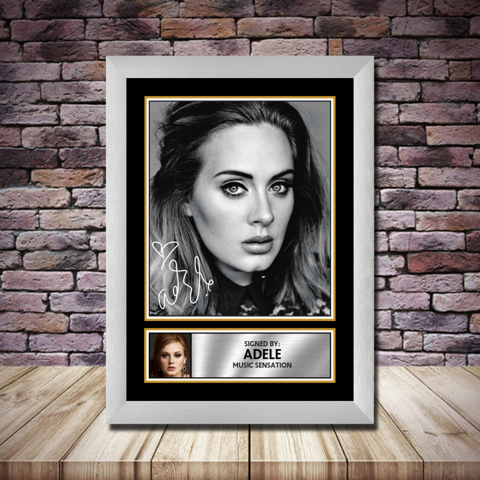 (A4 SILVER FRAMED) ADELE 3 Signed Autographed Poster Print - OPTIONAL FRAMING, an Excellent Gift or present for Fan memorabilia