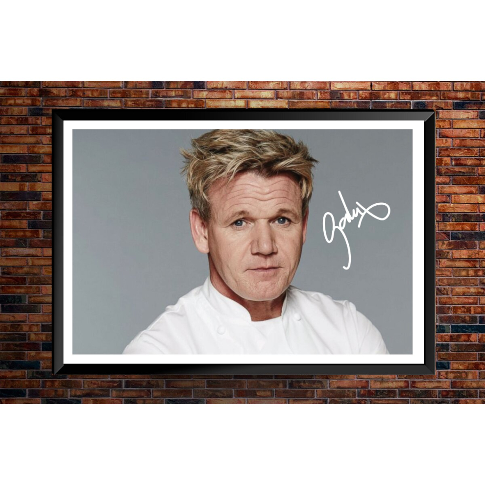 (A3 FRAMED) Gordon Ramsay Signed Autograph A4 A3 A2 A1 Poster Photo Print Wall Art - (BLACK FRAMED OR POSTER)