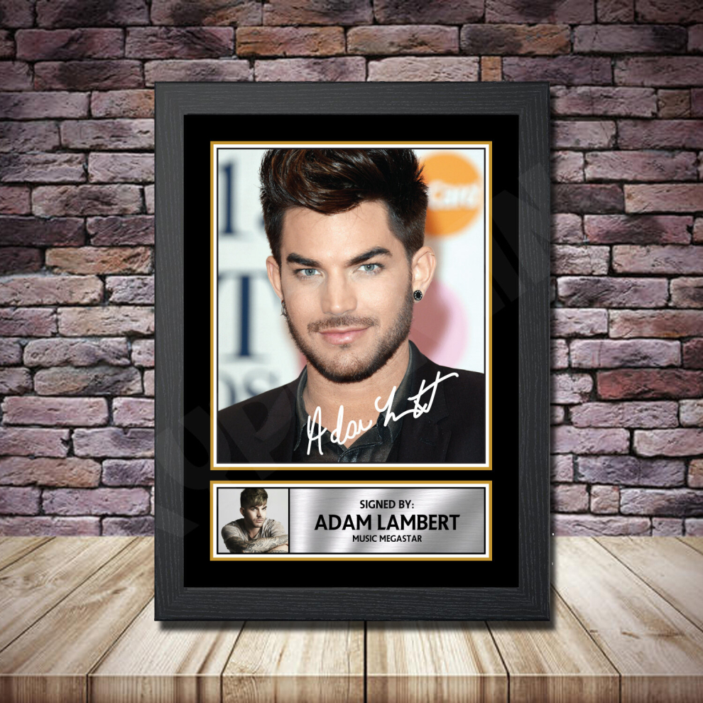 (A4 BLACK FRAMED) ADAM LAMBERT SJ1 Signed Autographed Poster Print - OPTIONAL FRAMING, an Excellent Gift or present for Fan memorabilia