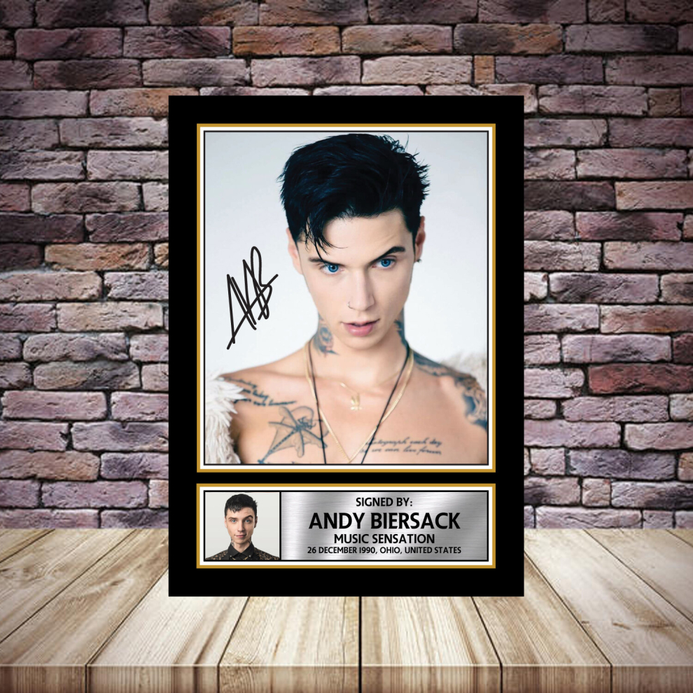 (A4 POSTER) ANDY BIERSACK 3 Signed Autographed Poster Print - OPTIONAL FRAMING, an Excellent Gift or present for Fan memorabilia