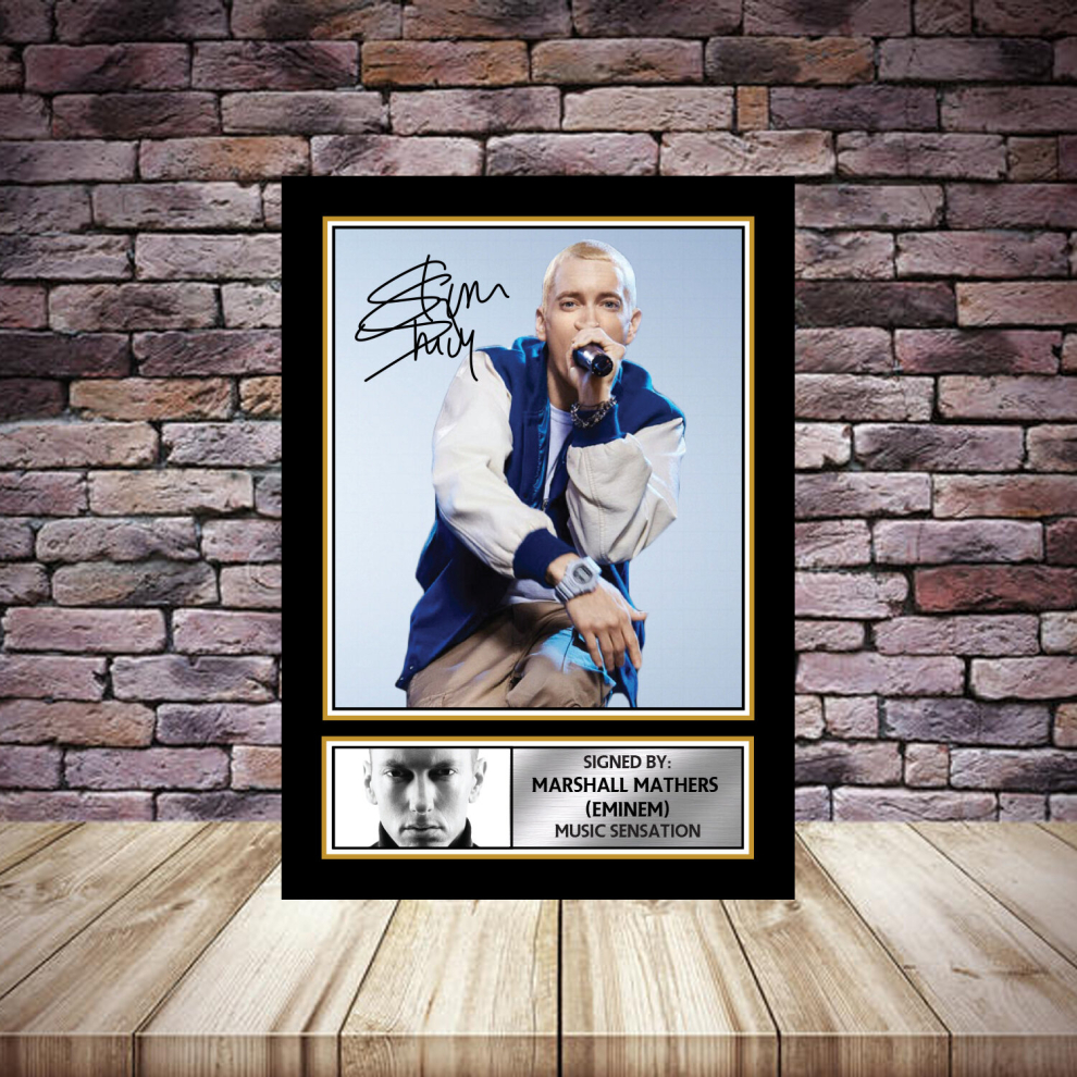 (A3 POSTER) EMINEM 3 Signed Autographed Poster Print - OPTIONAL FRAMING, an Excellent Gift or present for Fan memorabilia