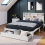 White Wooden Storage Bed, Underbed Drawer - 4ft6 Double (135 x 190 cm) 2