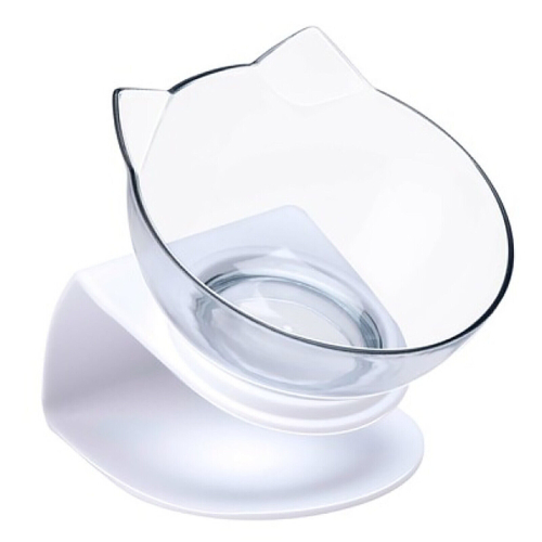 (Single) Cat Food Bowls Plastic Non Slip Feeding Raised 2