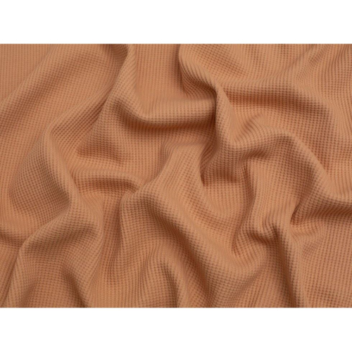 (Light Rust) Minerva Cotton Waffle Textured Stretch Knit - per metre