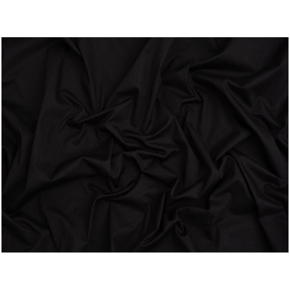 (Black) Minerva Core Range Silicone Stretch Woven Cotton Poplin - per metre