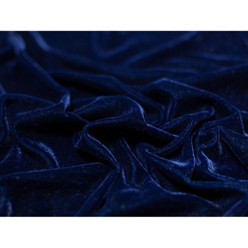 1.1m Minerva Core Range Triple Crown Velvet Fabric Navy Blue - per metre